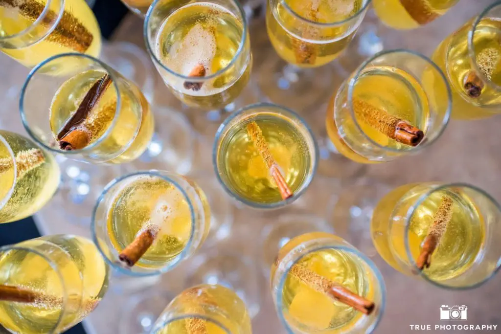 group of similar cocktails at san diego wedding bar