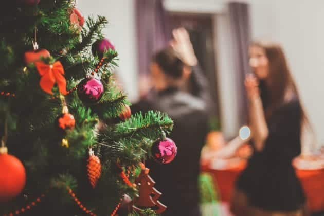 guests at san diego family holiday party