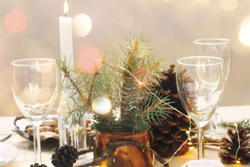 festive theme for san diego holiday party catering on table